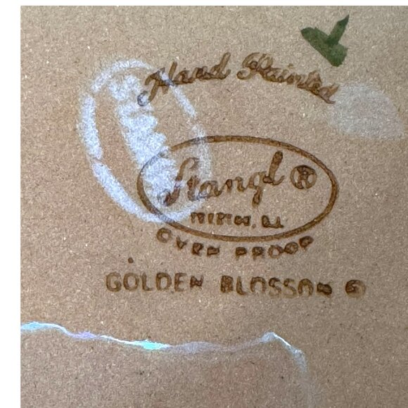 Vintage Stangl Painted Golden Blossoms Botanical Salad Plates Set of 4 6.25" MCM - Picture 4 of 7